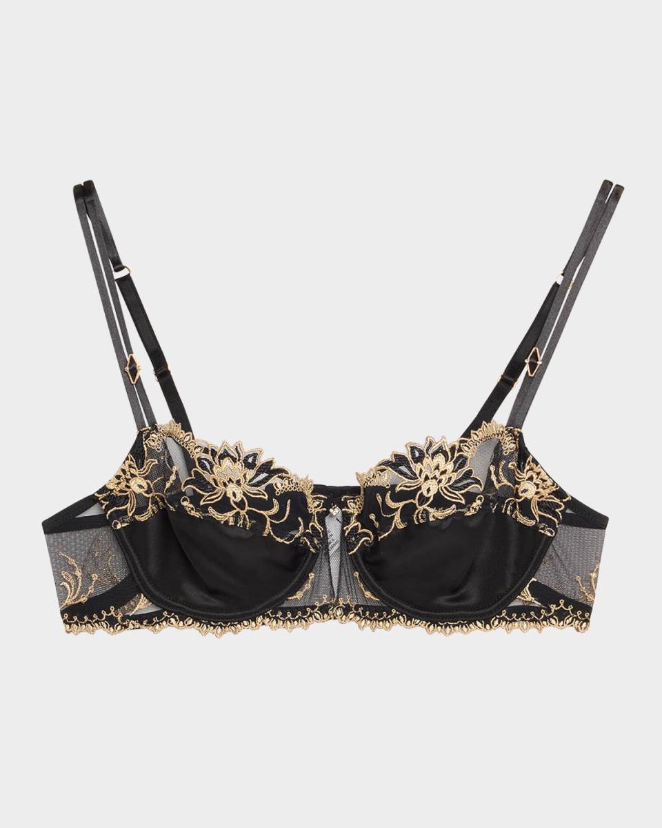 Embroidered Lace Demi Bra